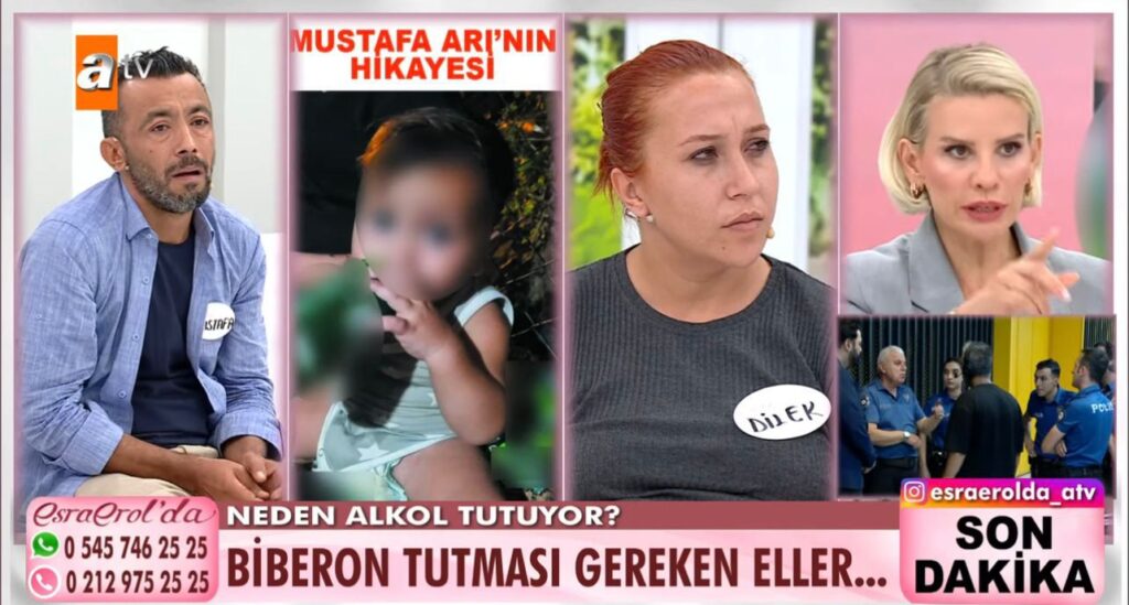 Uyuması için 1,5 yaşındaki bebeğe alkol içiren aile Esra Erol’da gözaltına alındı.