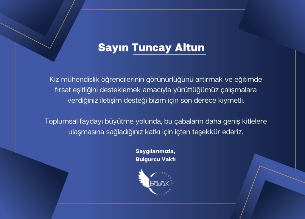 Bulgurcu Vakfı’nı teşekkür ederiz